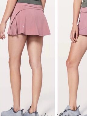 Lululemon Play Off Pleats Tennis Active Skirt Running Mauve Pink